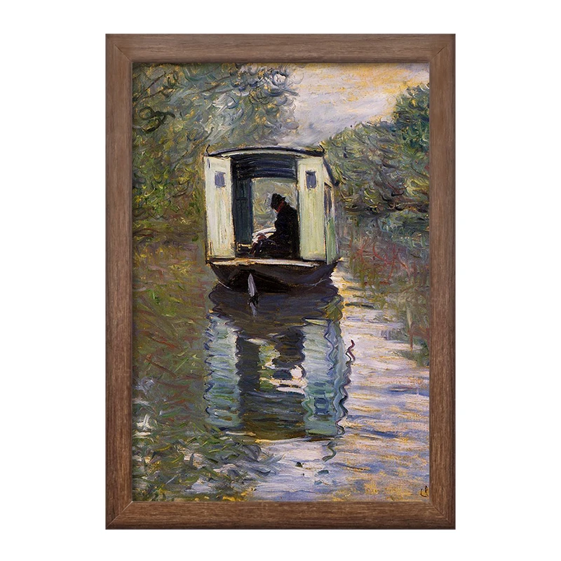 تابلو خندالو طرح نقاشی قایق استودیو اثر کلود مونه کد F12503