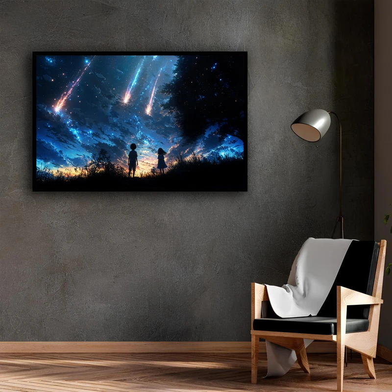 تابلو نوری طرح کهکشان مدل W-S1699 فریم مشکی