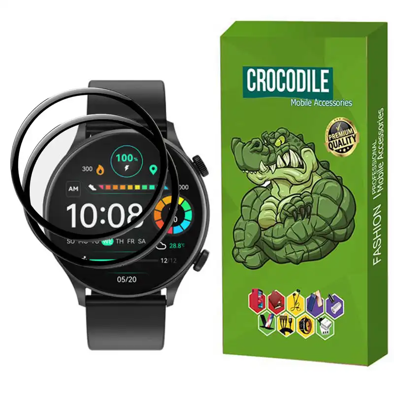 محافظ صفحه نمایش کروکودیل مدل C-PWM مناسب برای ساعت هوشمند هایلو  Haylou Solar Plus  بسته 2 عددی