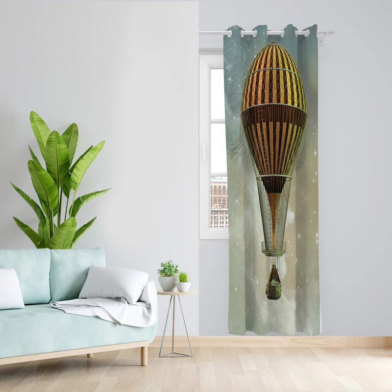 پرده طرح بالن مدل مخمل پانچی کد 2510 z سایز 140x200 سانتی متر