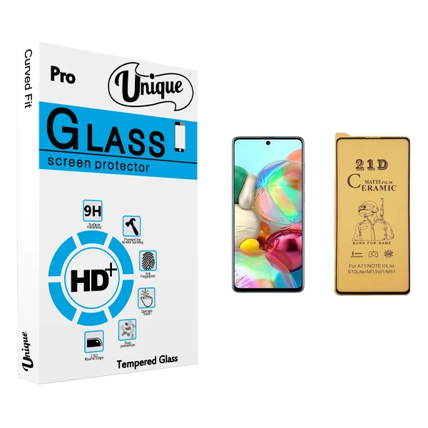 محافظ صفحه نمایش سرامیکی يونيک مدل +Clear مناسب برای گوشی موبایل سامسونگ Galaxy A71