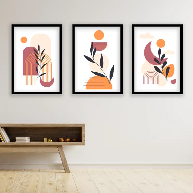 تابلو مدل مینیمال دکوراتیو کد LA-G30144 مجموعه 3 عددی