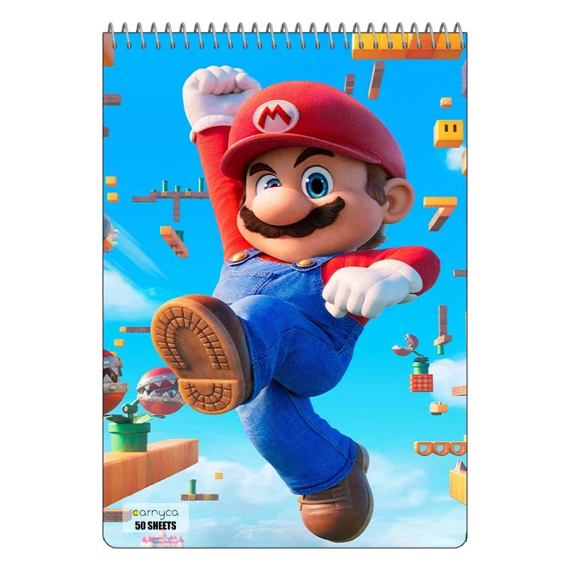 دفتر نقاشی 50 برگ سیمی کارنیکا طرح ماریو mario کد 81266