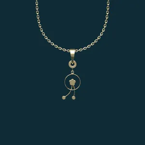 گردنبند طلا 18 عیار زنانه مدوپد مدل هندسی کد AA2-1-1046