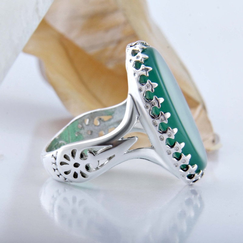 انگشتر نقره مردانه بازرگانی میلادی مدل رکاب دستساز عقیق سبز کد AM_4351 انگشتر نقره مردانه بازرگانی میلادی مدل رکاب دستساز عقیق سبز کد AM_4351