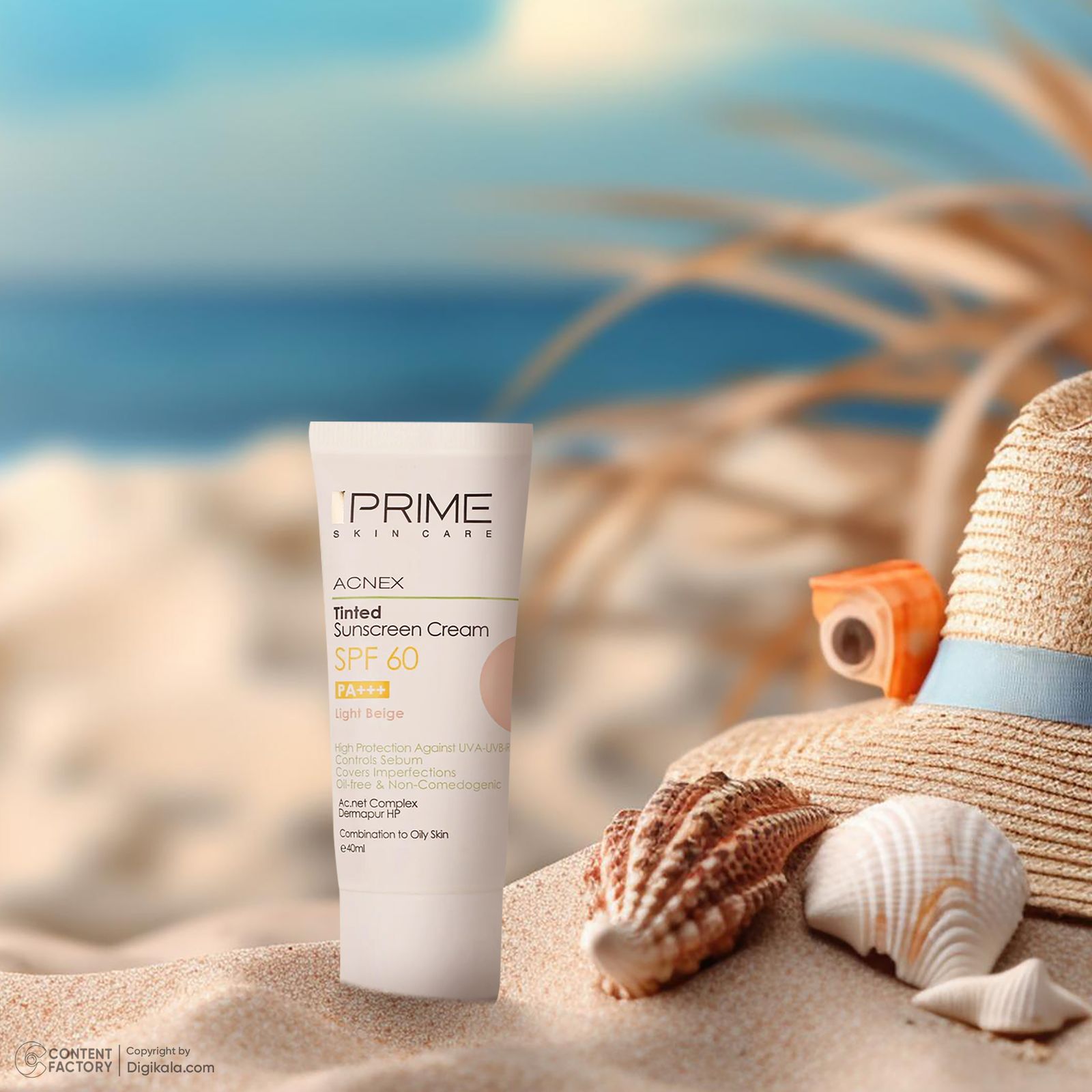کرم ضدآفتاب رنگی پرایم SPF60 مدل Acnex، مناسب پوست‌های چرب، حجم 40 میلی‌لیتر -  - 11