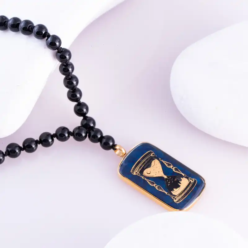 گردنبند زرسام مدل ساعت شنی کد 10000021