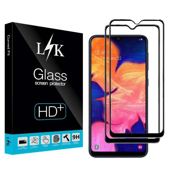 محافظ صفحه نمایش سرامیکی ال کی مدل Hard glass مناسب برای گوشی موبایل سامسونگ Galaxy A20 بسته دو عددی