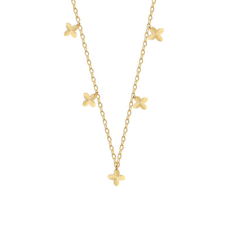 گردنبند طلا 18 عیار زنانه ماوی گالری مدل روبرتو تراشدار رز 5