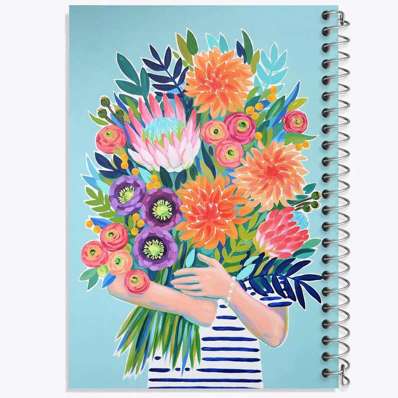 دفتر مشق 50 برگ خندالو مدل گل کد 8398