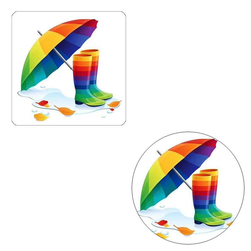 مگنت طرح چتر و چکمه رنگین کمانی کد M1 به همراه زیر لیوانی