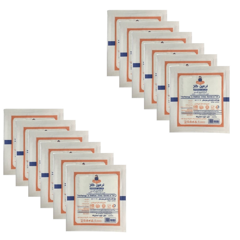 گاز استریل نرمین گاز مدل E08 مجموعه 12 عددی