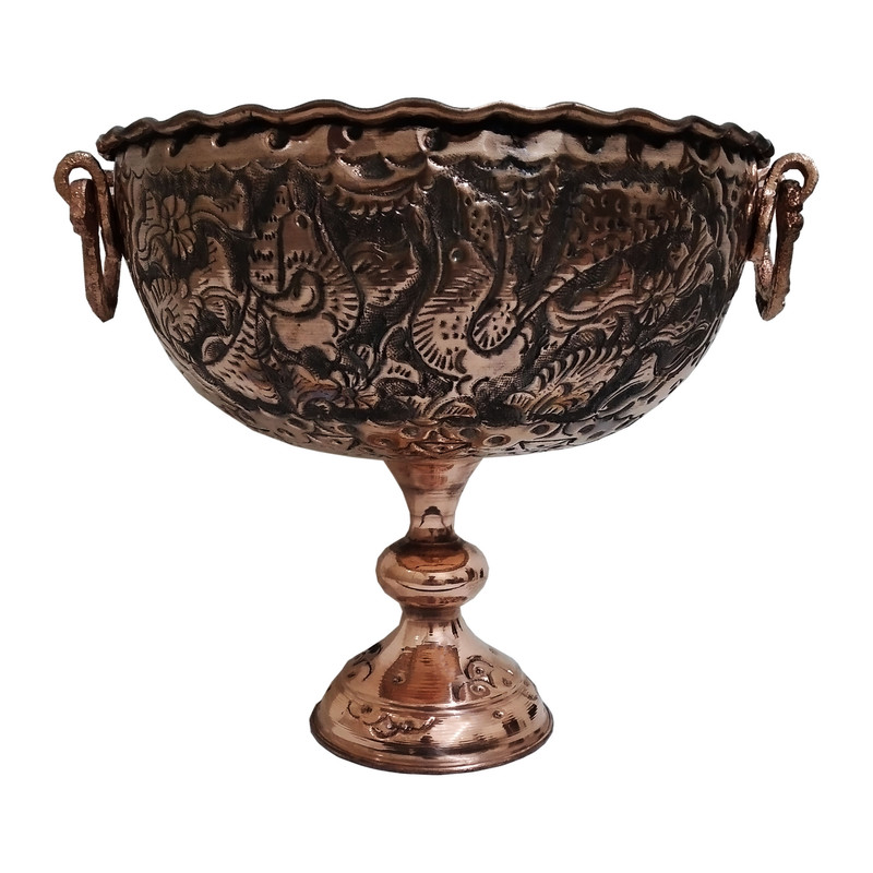 میوه خوری مسی مدل قلم زده کد CUM04