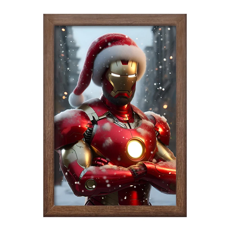 تابلو خندالو طرح مرد آهنی بابانوئل مارول (Marvel) کد F8099