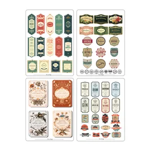 برچسب آی چاپ طرح old vintage کد 845 بسته 62 عددی