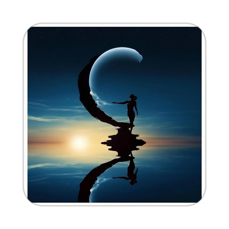 زیر لیوانی کاکتی طرح ماه و ستاره مدل mp52783