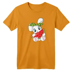 تی شرت آستین کوتاه بچگانه مدل خرگوش یلدایی کد 6 رنگ پرتقالی