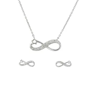 نیم ست نقره زنانه طرح بینهایت مدل NS-282