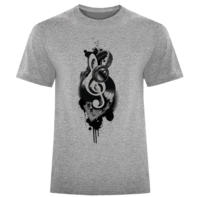 تی شرت آستین کوتاه مردانه مدل موزیک D20