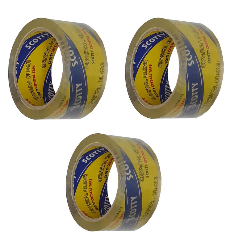 چسب پهن اسکتی مدل Crystal Clear کد 03 عرض 4.8 سانتی متری بسته 3 عددی