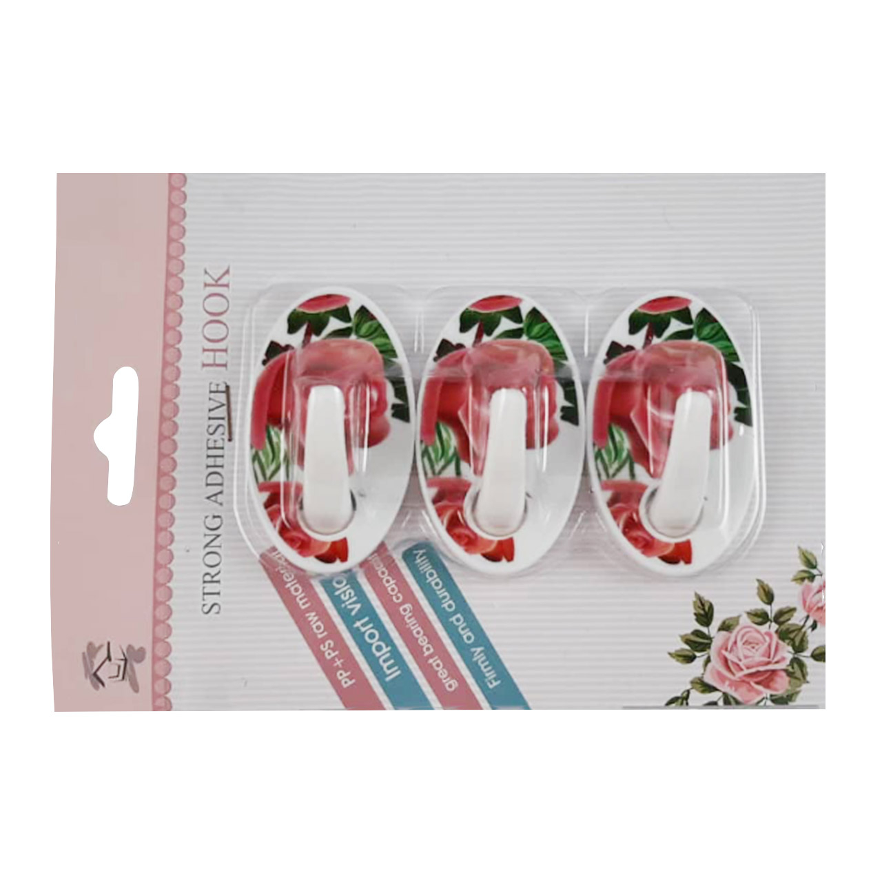 گیره آویز هوک مدل Rose4 بسته 3 عددی