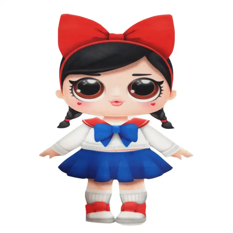 استیکر پارچه و لباس مدل دختر پاپیون قرمز