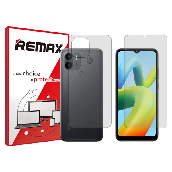 محافظ صفحه نمایش شفاف ریمکس مدل Hygel مناسب برای گوشی موبایل شیائومی Redmi A1 Plus به همراه محافظ پشت گوشی