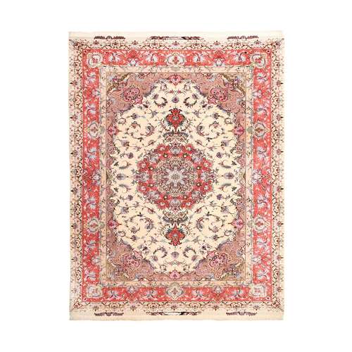 فرش ماشینی زانیس مدل 502 طرح علیا زمینه کرم