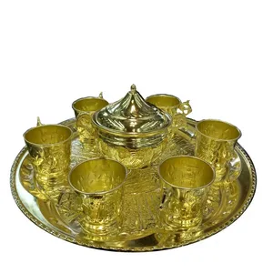 سرویس چای خوری 9 پارچه برنجی کد 4009
