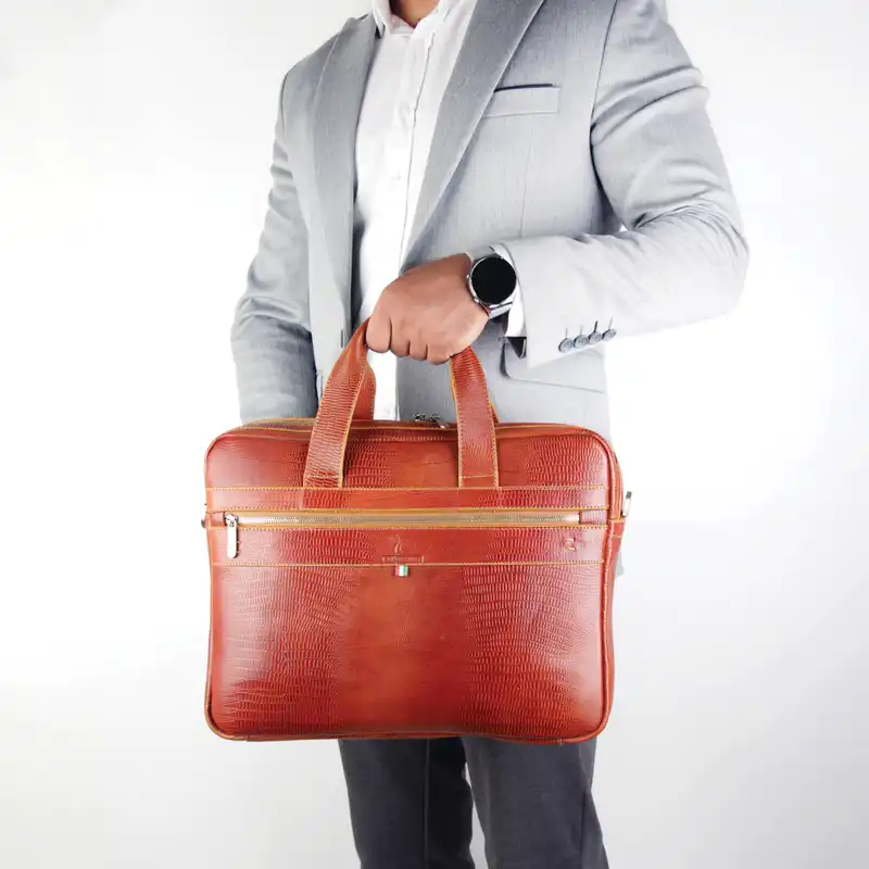 کیف اداری چرم بارز مدل DL74.LIZARD