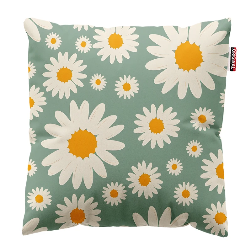 کوسن پاد آفرین مدل مینیمال طرح گل و برگ کد PK403217 سایز 40*40 سانتی متر