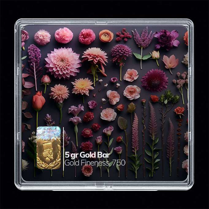 شمش طلا 18 عیار مدوپد مدل گل کد SG10480 شمش طلا 18 عیار مدوپد مدل گل کد SG10480