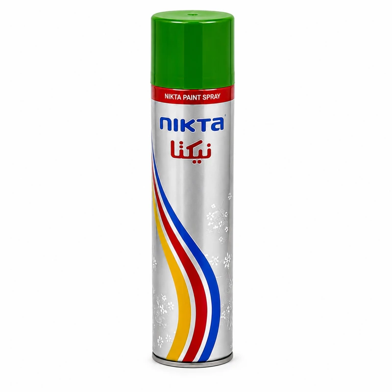 اسپری رنگ سبز چمنی نیکتا مدل Paint Spray Green حجم 300 میلی‌لیتر