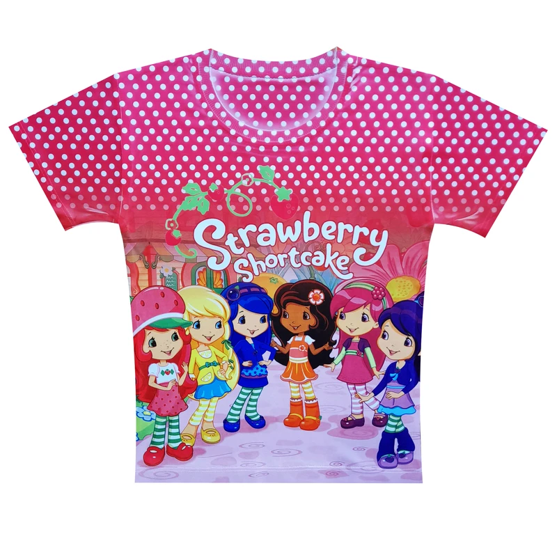 تی شرت آستین کوتاه دخترانه مدل دختر توت فرنگی کد A270