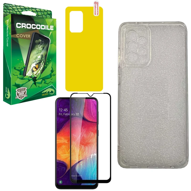 کاور کروکودیل مدل CO-PC-AAA مناسب برای گوشی موبایل سامسونگ Galaxy A13 4G به همراه محافظ صفحه نمایش و محافظ پشت گوشی