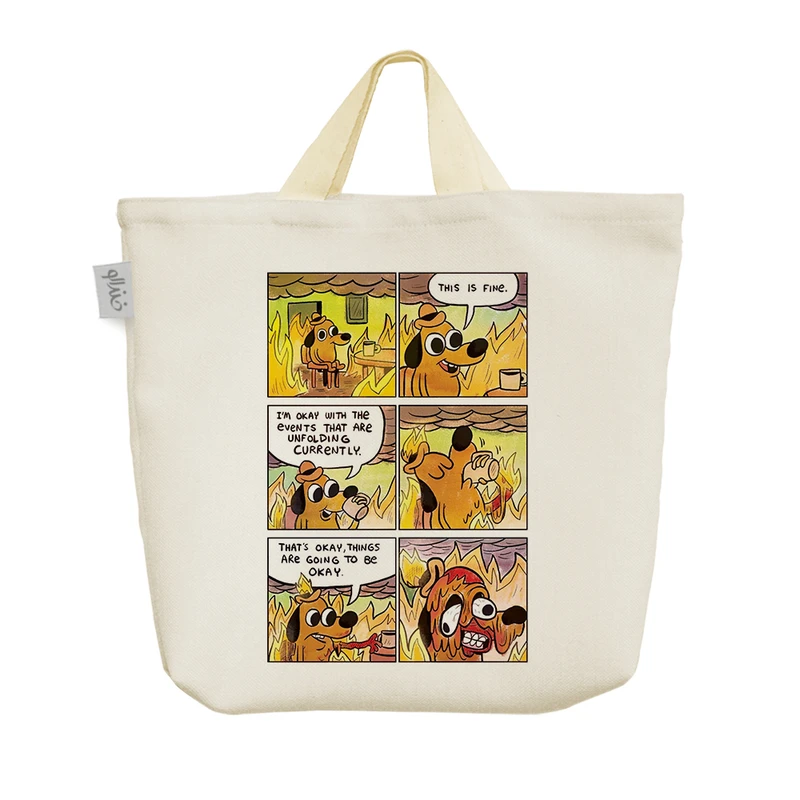 ساک خرید خندالو مدل This is Fine کد H376