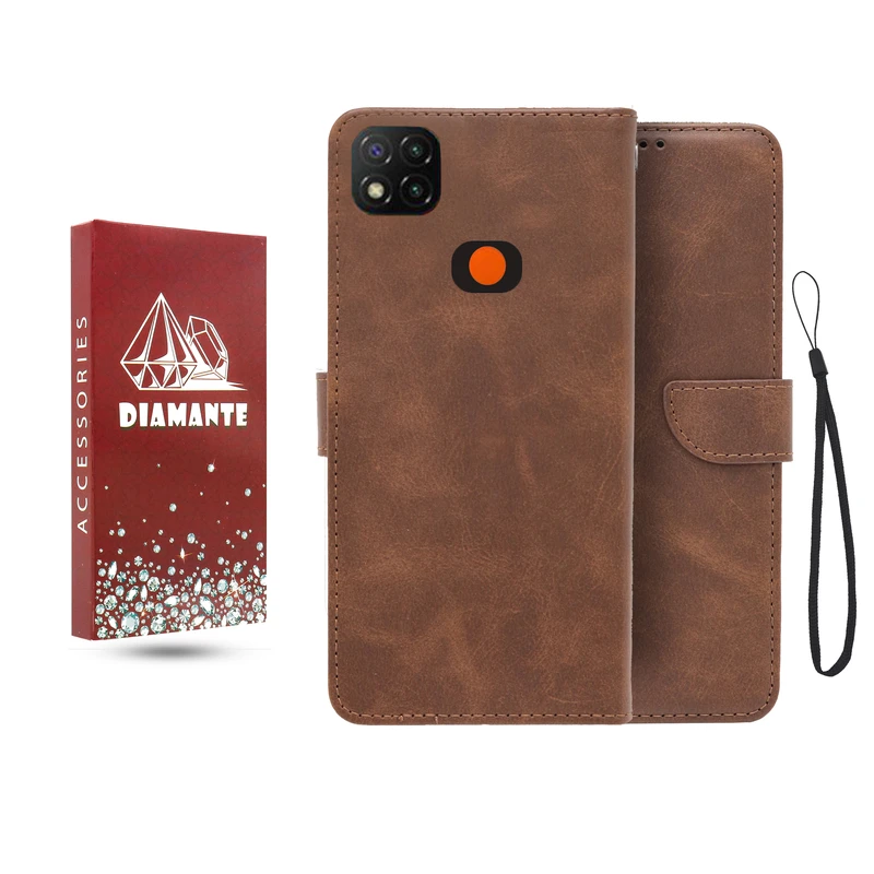 کیف کلاسوری دیامانته مدل جاکارتی بنددار مناسب برای گوشی موبایل شیائومی Redmi 9C  به همراه بند آویز