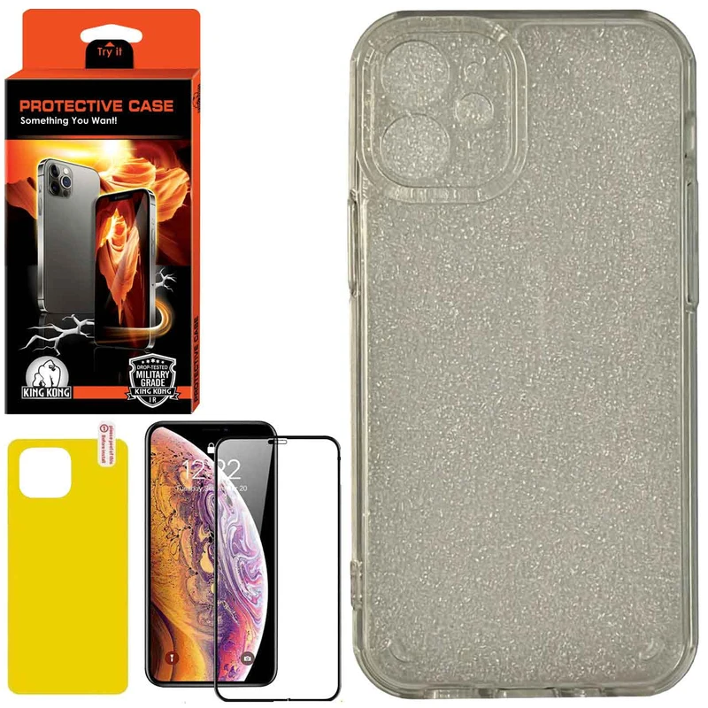 کاور کینگ کونگ مدل PCAAA مناسب برای گوشی موبایل اپل Iphone 11 به همراه محافظ صفحه نمایش و محافظ پشت گوشی