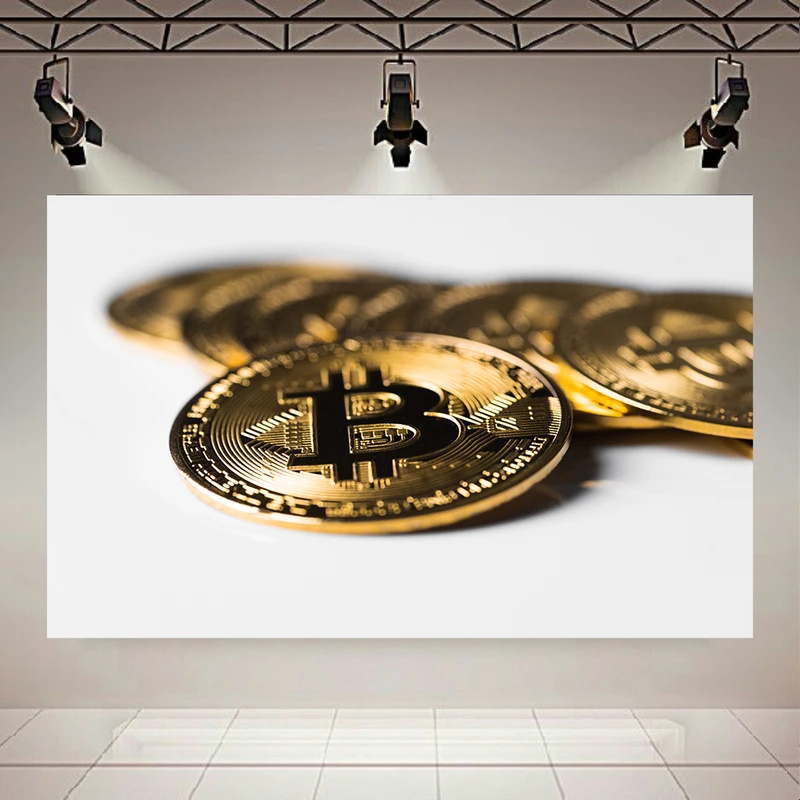 تابلو بوم طرح مخمل بیت کوین مدل ارز دیجیتال کد AR304841