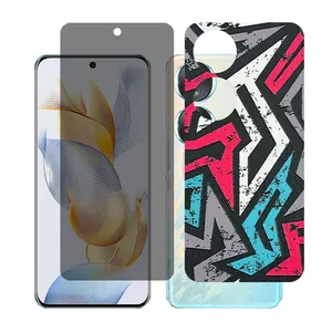 Glass together model privacy screen protector suitable for Honor 70 mobile phone with back cover sticker