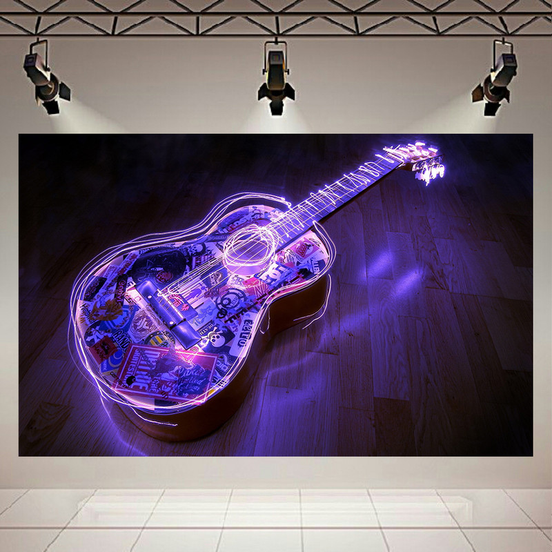 تابلو بوم طرح گیتار مدل نئون کد AR6180