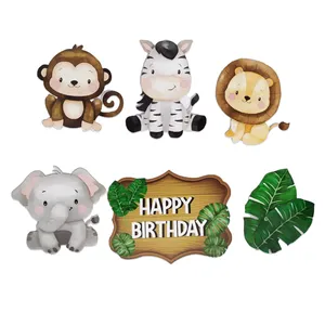 تاپر کیک مدل حیوانات جنگل کدB مجموعه 6 عددی
