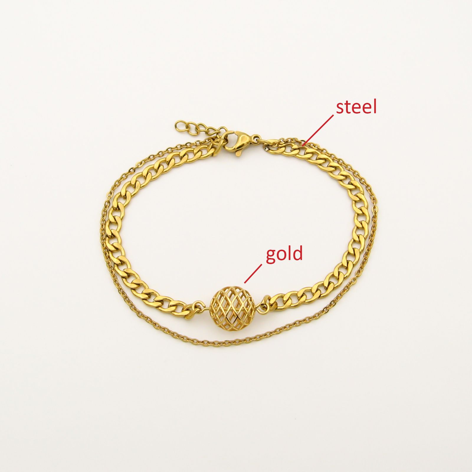 دستبند طلا 18 عیار زنانه مانچو مدل bfg228 -  - 6