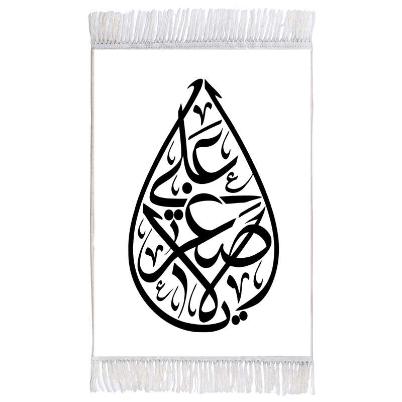 فرش ماشینی دیوارکوب اطلس آبی طرح یا علی اصغر مدل T2564 