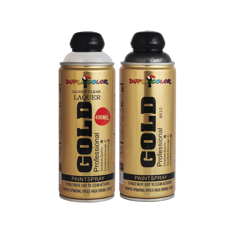 اسپری رنگ نوک مدادی و کلر شفاف  نیترو دوپلی کالر مدل gold حجم 400 میلی لیتر مجموعه 2 عددی