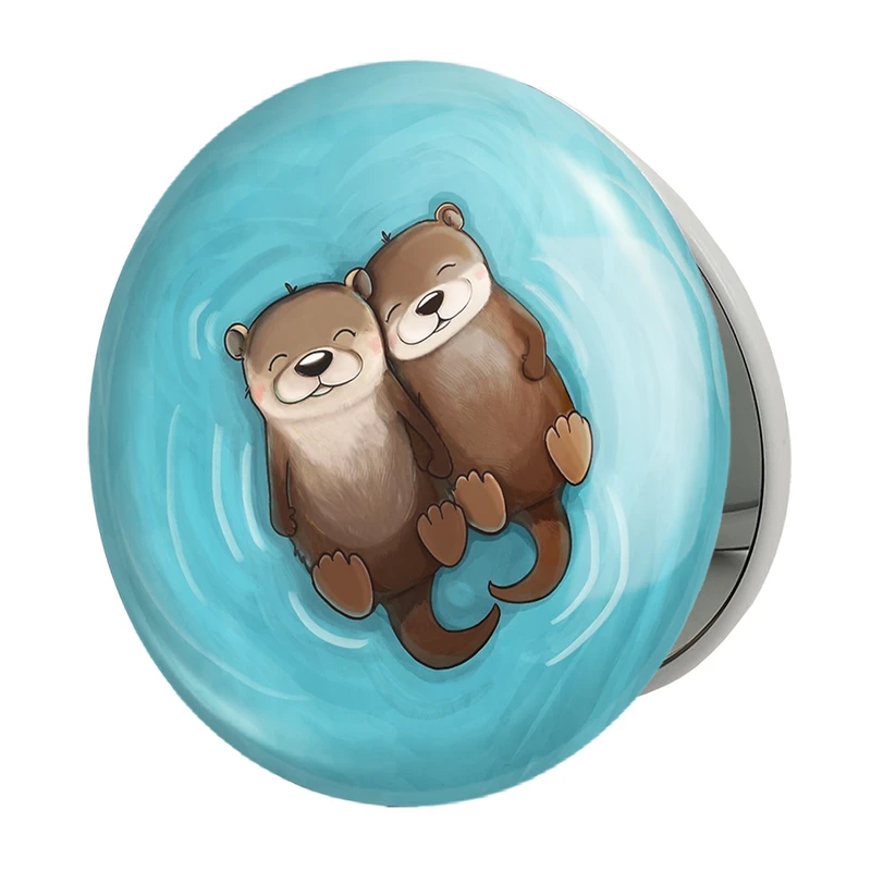 آینه جیبی خندالو طرح سمور آبی مدل تاشو کد 5061 