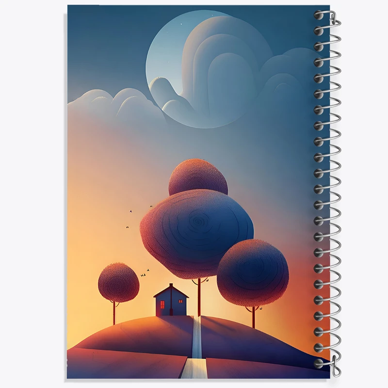 دفتر شطرنجی 50 برگ خندالو طرح جاده و خانه کد F6226