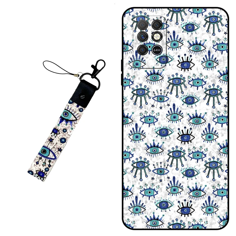 کاور مگافون طرح چشم نظر مدل 6464 مناسب برای گوشی موبایل اینفینیکس Note 8 به همراه بند
