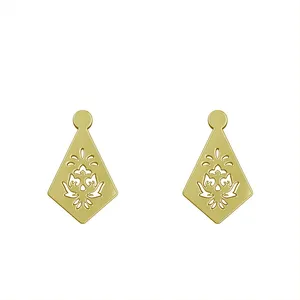 گوشواره طلا 18 عیار زنانه مدوپد مدل گل کد GA1-12740