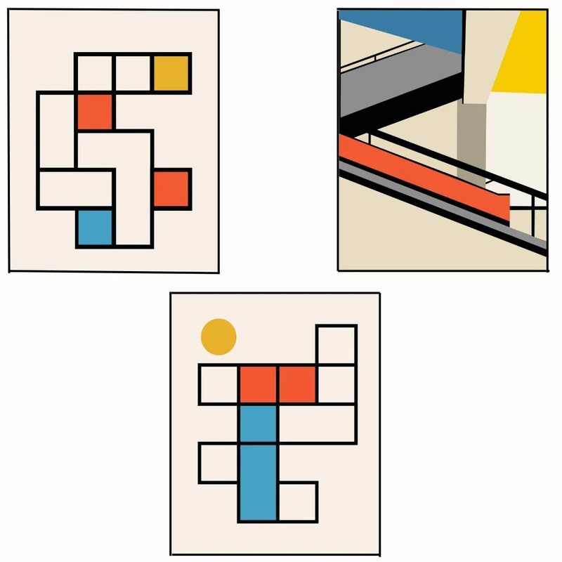 پوستر مدل مستربائوهاوس هنر هندسی-بلوک های رنگی3 